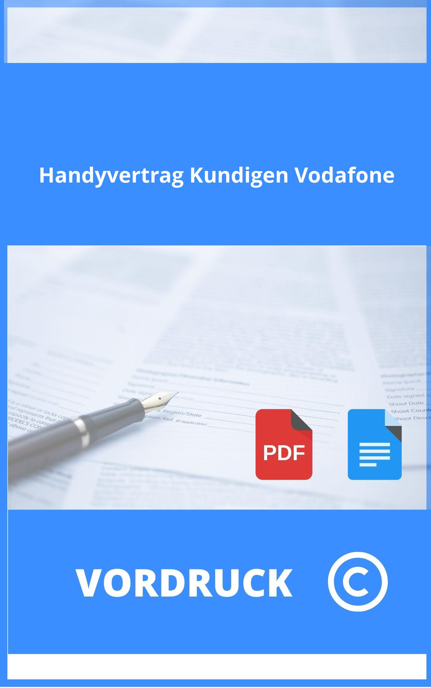 Handyvertrag Kündigen Vodafone Vordruck