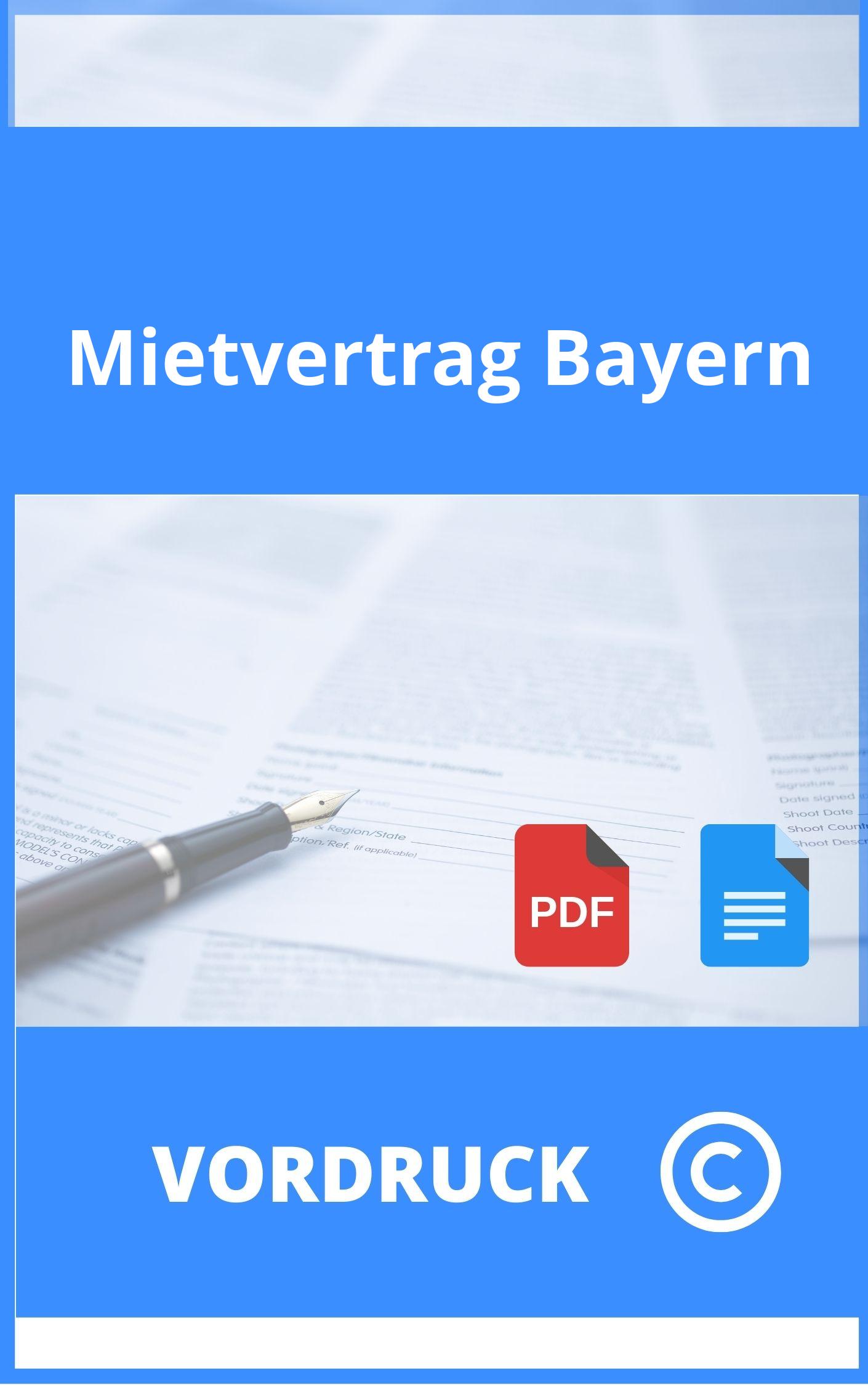 Mietvertrag Bayern Vordruck
